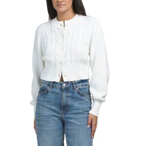 TOCCIN Optic White Rita Cardigan